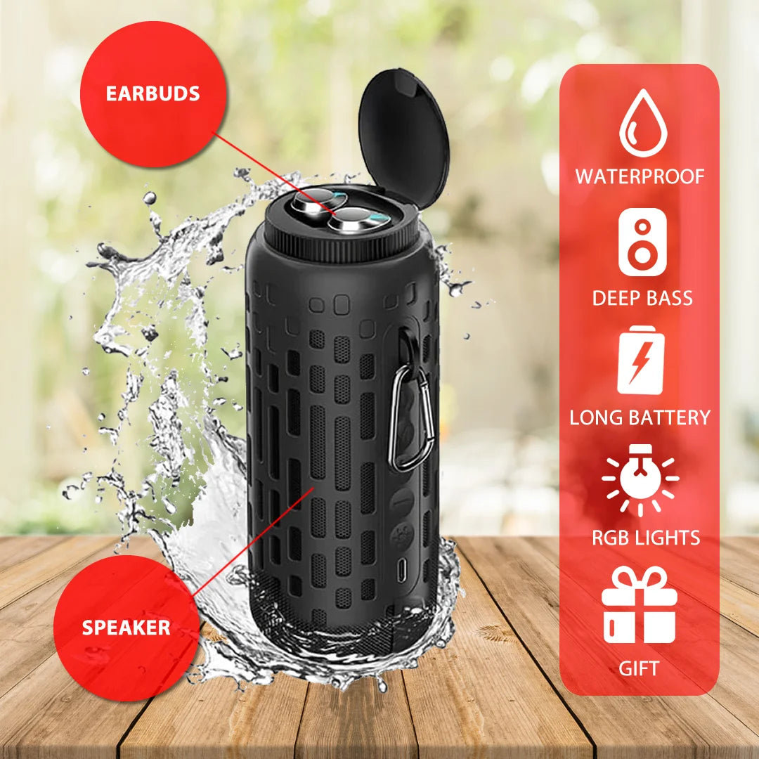 Jemcravo® Waterproof Speaker with Earbuds