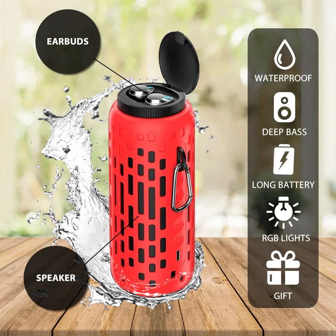 Jemcravo® Waterproof Speaker with Earbuds