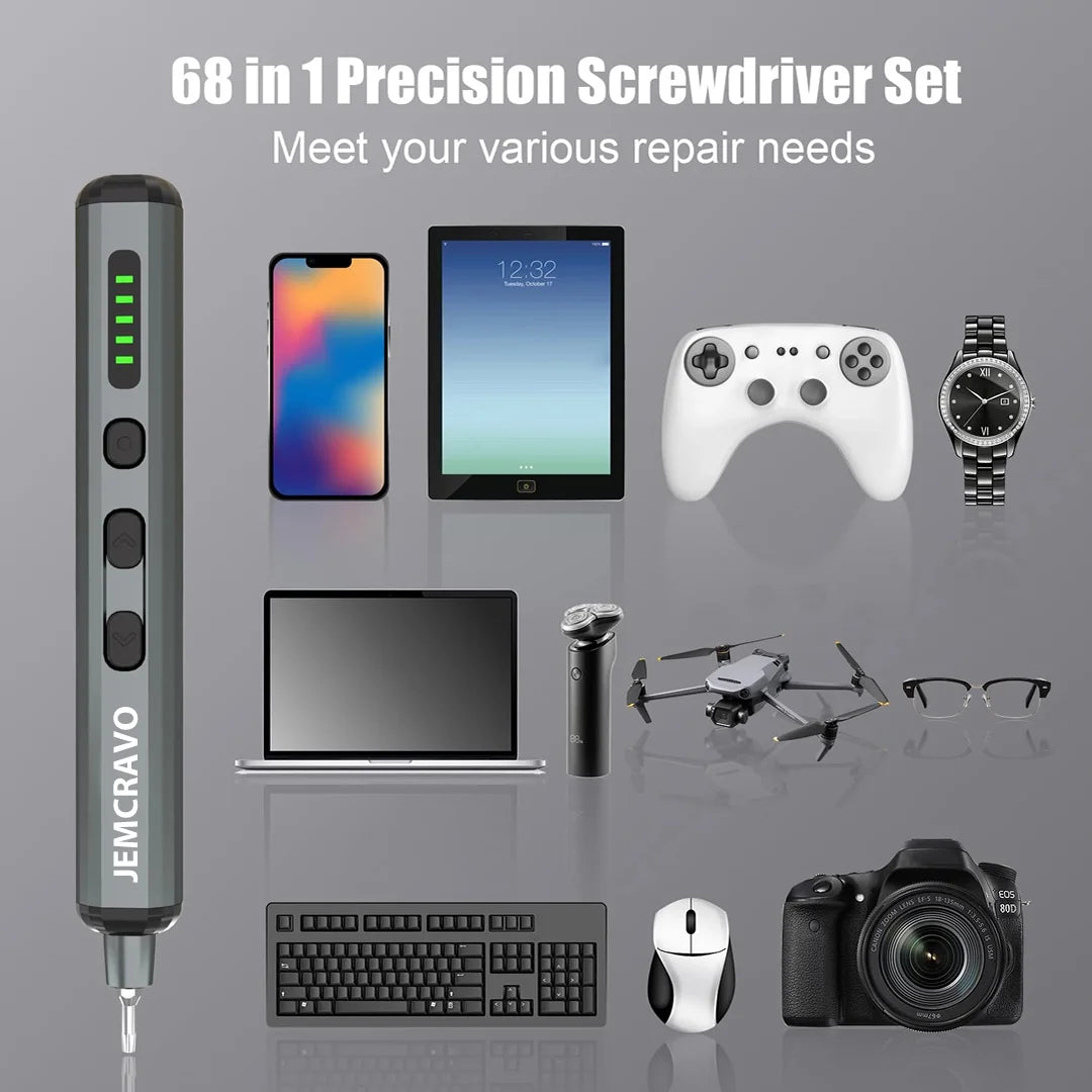 Jemcravo® 68 In 1 Mini Precision Electric Screwdriver Set