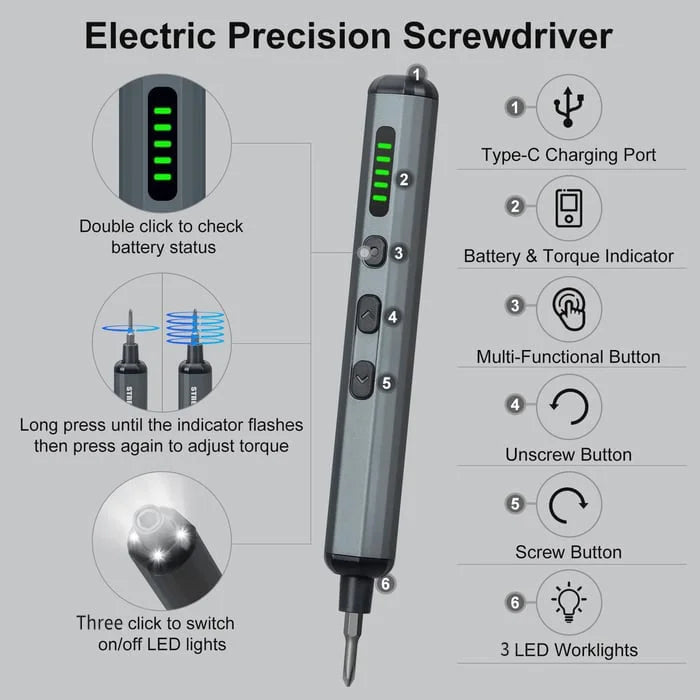 Jemcravo® 68 In 1 Mini Precision Electric Screwdriver Set