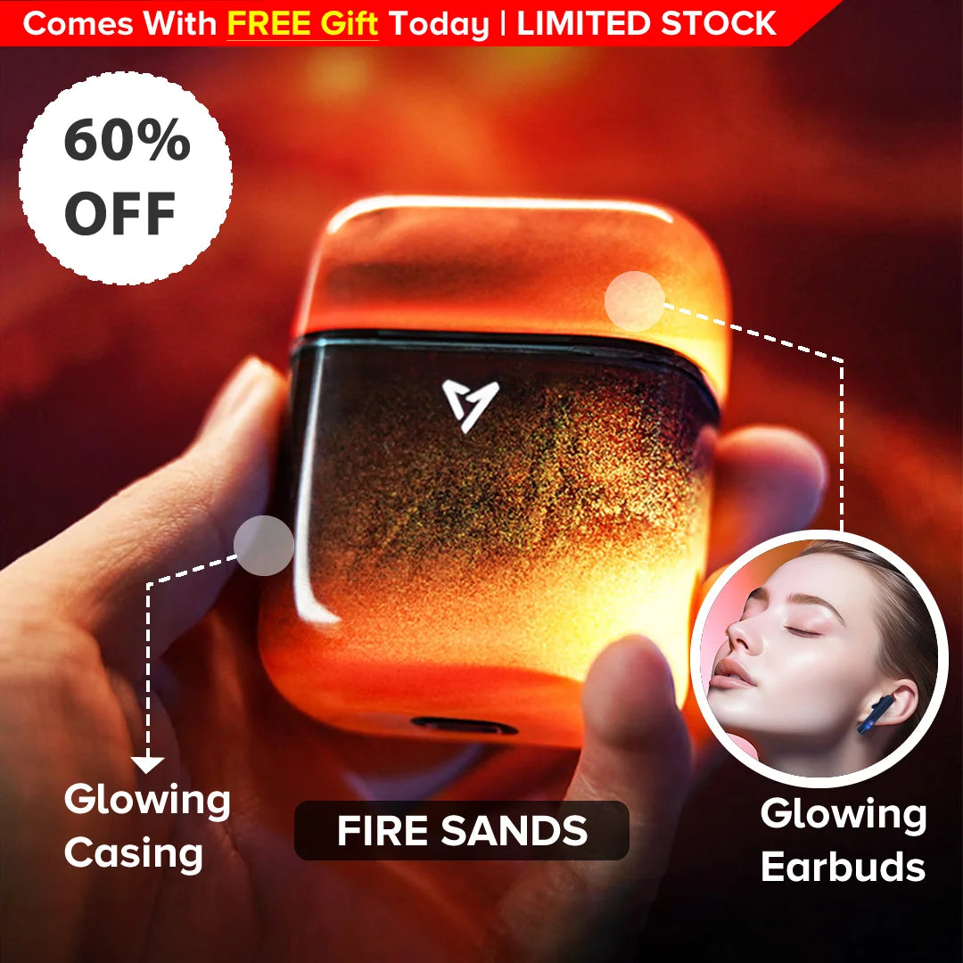 Jemcravo® Glowing FIRE Sands Casing and EarBuds PRO