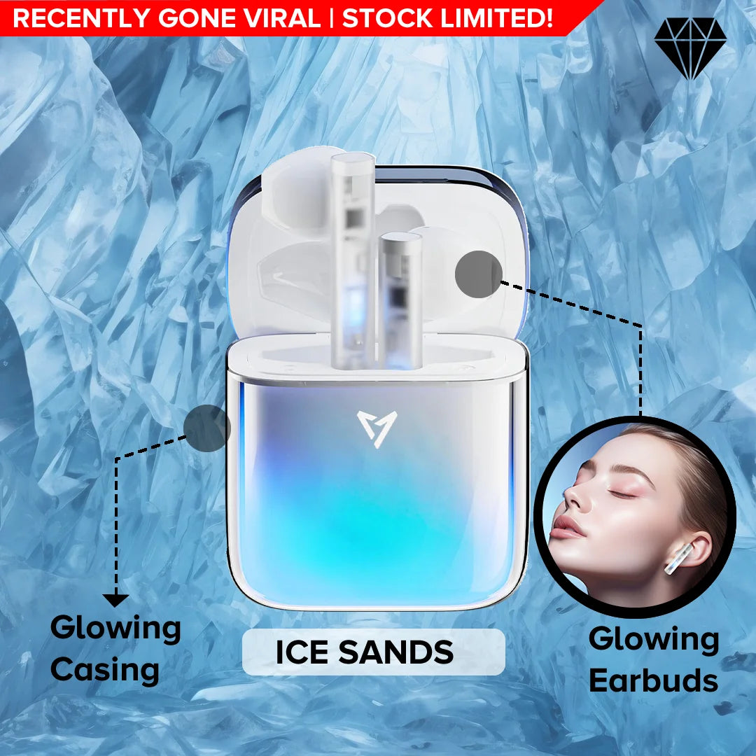 Jemcravo® Glowing ICE Sands Casing and EarBuds PRO