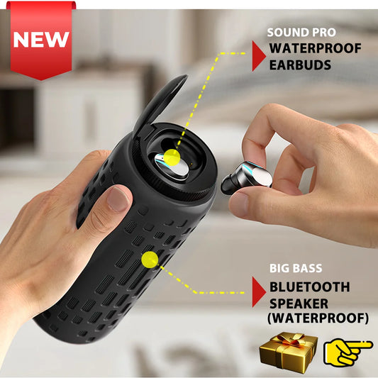 Jemcravo® Waterproof Speaker with Earbuds