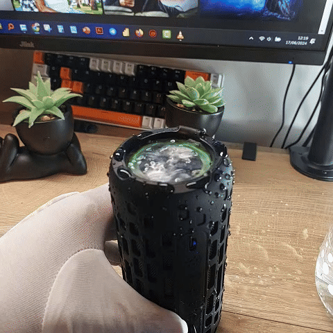 Jemcravo Waterproof Speaker with Earbuds 13 watergif ezgif.com video to gif converter